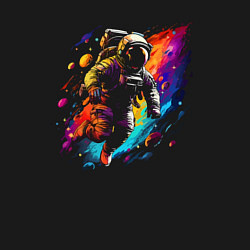 Свитшот хлопковый мужской Красочный космос, цвет: черный — фото 2