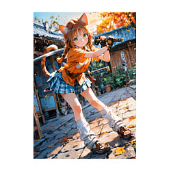 Свитшот хлопковый мужской Кошечка тренировка с мечем, цвет: белый — фото 2