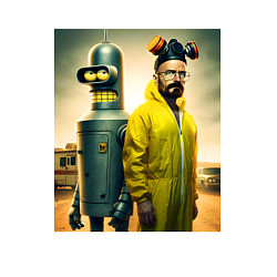 Свитшот хлопковый мужской Хайзенберг и Бендер пустились во все тяжкие мем, цвет: белый — фото 2