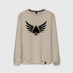 Свитшот хлопковый мужской Крылатые пики, цвет: миндальный