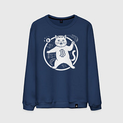 Мужской свитшот Кот биткоин в круге