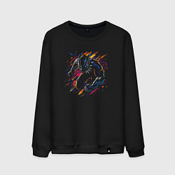 Свитшот хлопковый мужской Color panther, цвет: черный