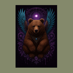 Свитшот хлопковый мужской Духовный медведь, цвет: авокадо — фото 2