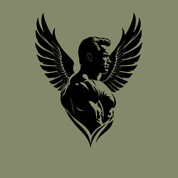 Свитшот хлопковый мужской Арнольд Шварценеггер с крыльями, цвет: авокадо — фото 2