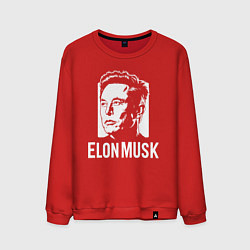 Свитшот хлопковый мужской Илон Маск в стиле стрит-арт, цвет: красный