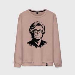 Свитшот хлопковый мужской Энди Уорхол черный портрет, цвет: пыльно-розовый