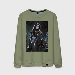 Свитшот хлопковый мужской Лиса косплей Мастера Чифа, цвет: авокадо