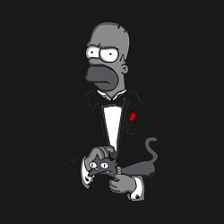 Свитшот хлопковый мужской Homer godfather, цвет: черный — фото 2