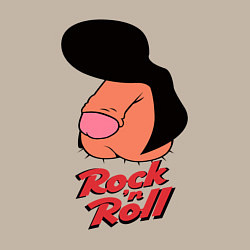 Свитшот хлопковый мужской Логотип rock n roll мем, цвет: миндальный — фото 2