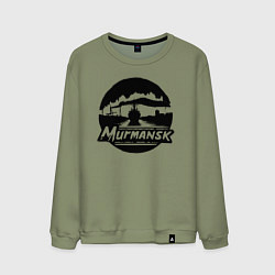 Мужской свитшот Мурманский порт в круге
