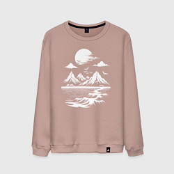 Мужской свитшот Пейзаж с горами и морем