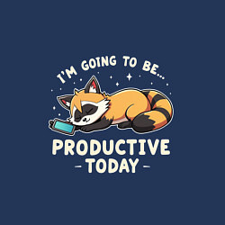 Свитшот хлопковый мужской Супер продуктивный енот, цвет: тёмно-синий — фото 2