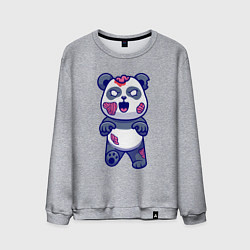 Свитшот хлопковый мужской Зомби панда, цвет: меланж