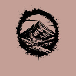 Свитшот хлопковый мужской Гора и храм в круге, цвет: пыльно-розовый — фото 2