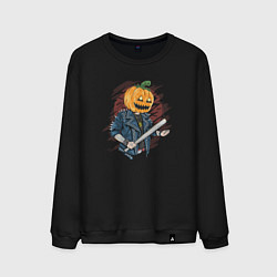 Свитшот хлопковый мужской Punk pumpkin, цвет: черный