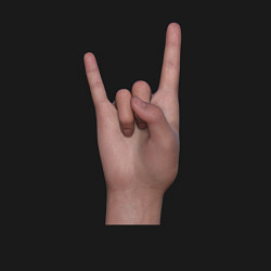 Свитшот хлопковый мужской Жест коза правой рукой, цвет: черный — фото 2