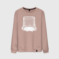 Свитшот хлопковый мужской Хоккейная рамка, цвет: пыльно-розовый