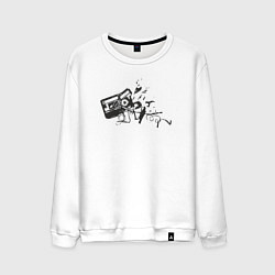 Свитшот хлопковый мужской Tape crash, цвет: белый