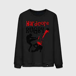 Свитшот хлопковый мужской Hardcore Rugby, цвет: черный