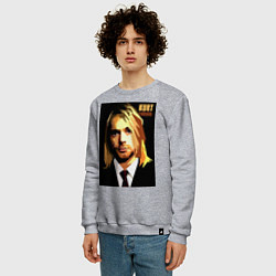 Свитшот хлопковый мужской Cobain Art, цвет: меланж — фото 2