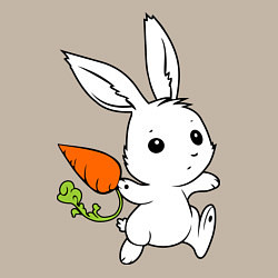 Свитшот хлопковый мужской Зайка с морковкой, цвет: миндальный — фото 2