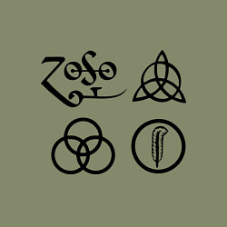 Свитшот хлопковый мужской Led Zeppelin: symbols, цвет: авокадо — фото 2
