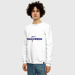 Свитшот хлопковый мужской Halloween (Хэллоуин), цвет: белый — фото 2