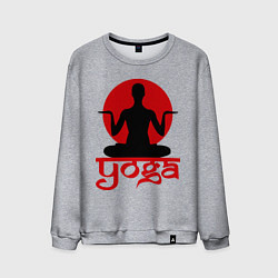 Свитшот хлопковый мужской Yoga: Meditation, цвет: меланж