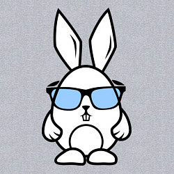 Свитшот хлопковый мужской Заяц в очках, цвет: меланж — фото 2