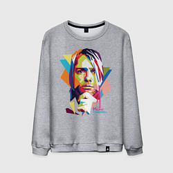 Свитшот хлопковый мужской Kurt Cobain: Colors, цвет: меланж