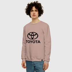 Свитшот хлопковый мужской Toyota Logo, цвет: пыльно-розовый — фото 2