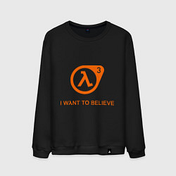 Свитшот хлопковый мужской HL3: I want to believe, цвет: черный