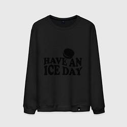 Свитшот хлопковый мужской Have an ice day, цвет: черный