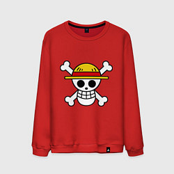 Свитшот хлопковый мужской Флаг Луффи, цвет: красный