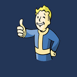 Свитшот хлопковый мужской Fallout vault boy, цвет: тёмно-синий — фото 2