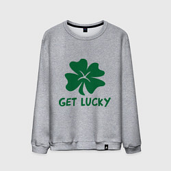 Свитшот хлопковый мужской Get lucky, цвет: меланж