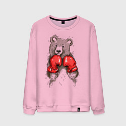 Свитшот хлопковый мужской Bear Boxing, цвет: светло-розовый