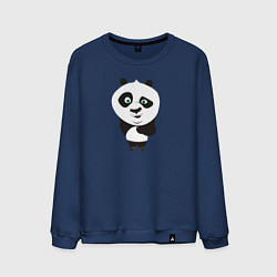 Свитшот хлопковый мужской Странная панда, цвет: тёмно-синий