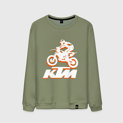 Свитшот хлопковый мужской KTM белый, цвет: авокадо
