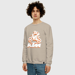 Свитшот хлопковый мужской KTM белый, цвет: миндальный — фото 2