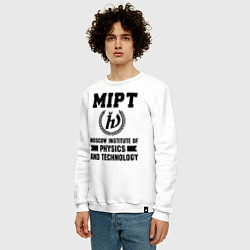 Свитшот хлопковый мужской MIPT Institute, цвет: белый — фото 2