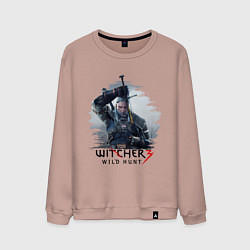 Свитшот хлопковый мужской The Witcher 3, цвет: пыльно-розовый