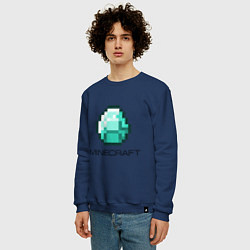 Свитшот хлопковый мужской Minecraft Diamond, цвет: тёмно-синий — фото 2