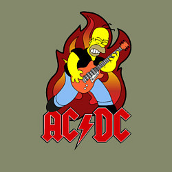 Свитшот хлопковый мужской AC/DC Homer, цвет: авокадо — фото 2