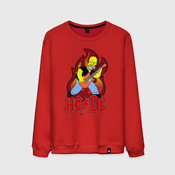 Свитшот хлопковый мужской AC/DC Homer, цвет: красный