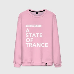 Свитшот хлопковый мужской Together in A State of Trance, цвет: светло-розовый