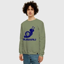 Свитшот хлопковый мужской Subaru, цвет: авокадо — фото 2