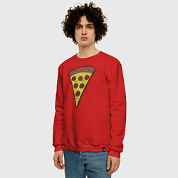 Свитшот хлопковый мужской Pizza man, цвет: красный — фото 2