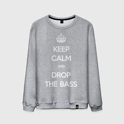 Свитшот хлопковый мужской Keep Calm & Drop The Bass, цвет: меланж