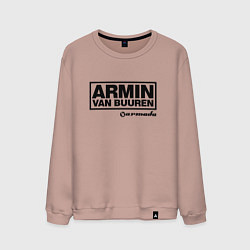 Свитшот хлопковый мужской Armin van Buuren, цвет: пыльно-розовый